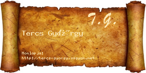 Tercs György névjegykártya